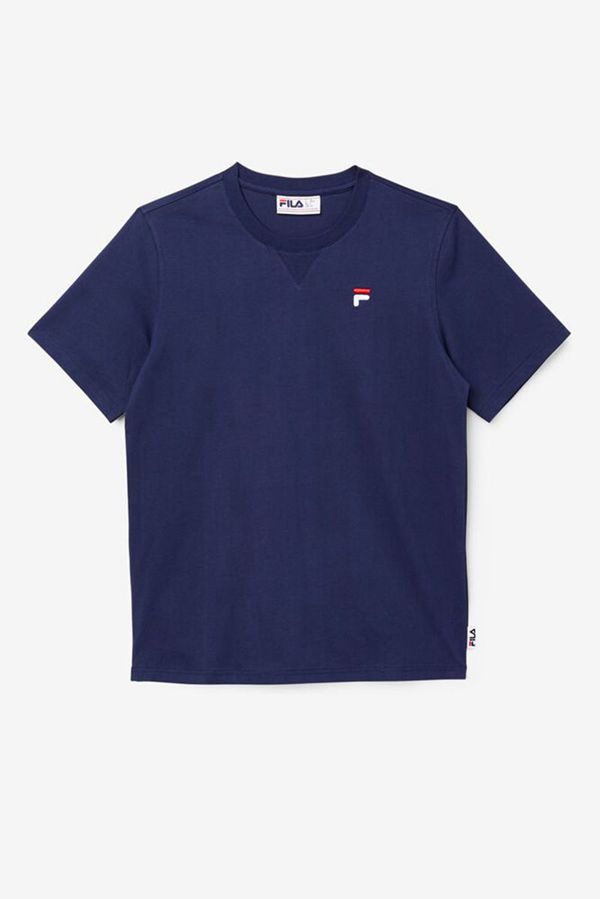 Fila Derion Luxe Sleeve Men's Tee - Navy,NZ 250-14368